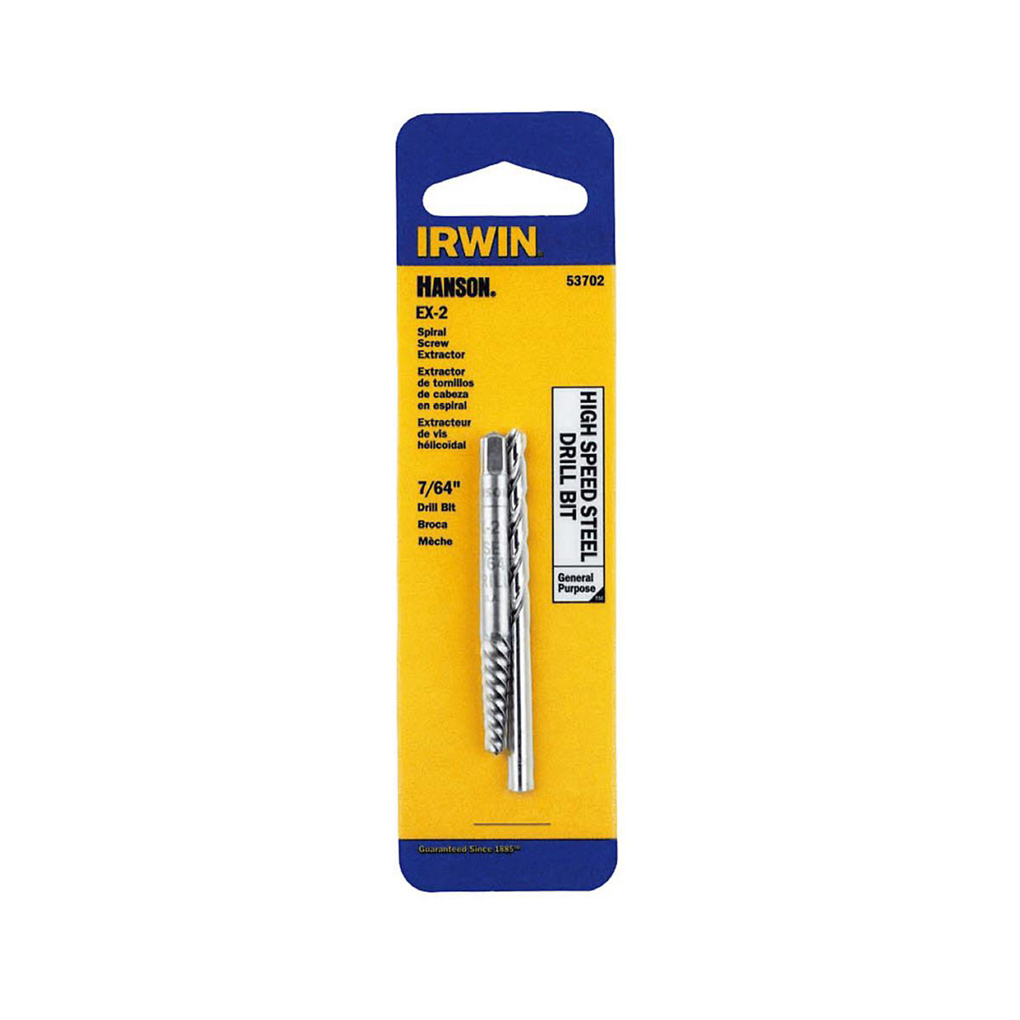 Hanson High-Speed Steel Extractor with Drill Bit — Size #2, Model# HAN53702
